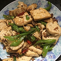 青椒炒豆腐的做法图解4