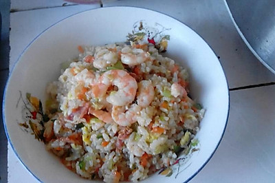 虾仁培根炒饭