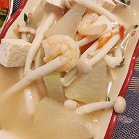 刷脂餐｜菌菇豆腐冬瓜虾仁汤的做法图解7