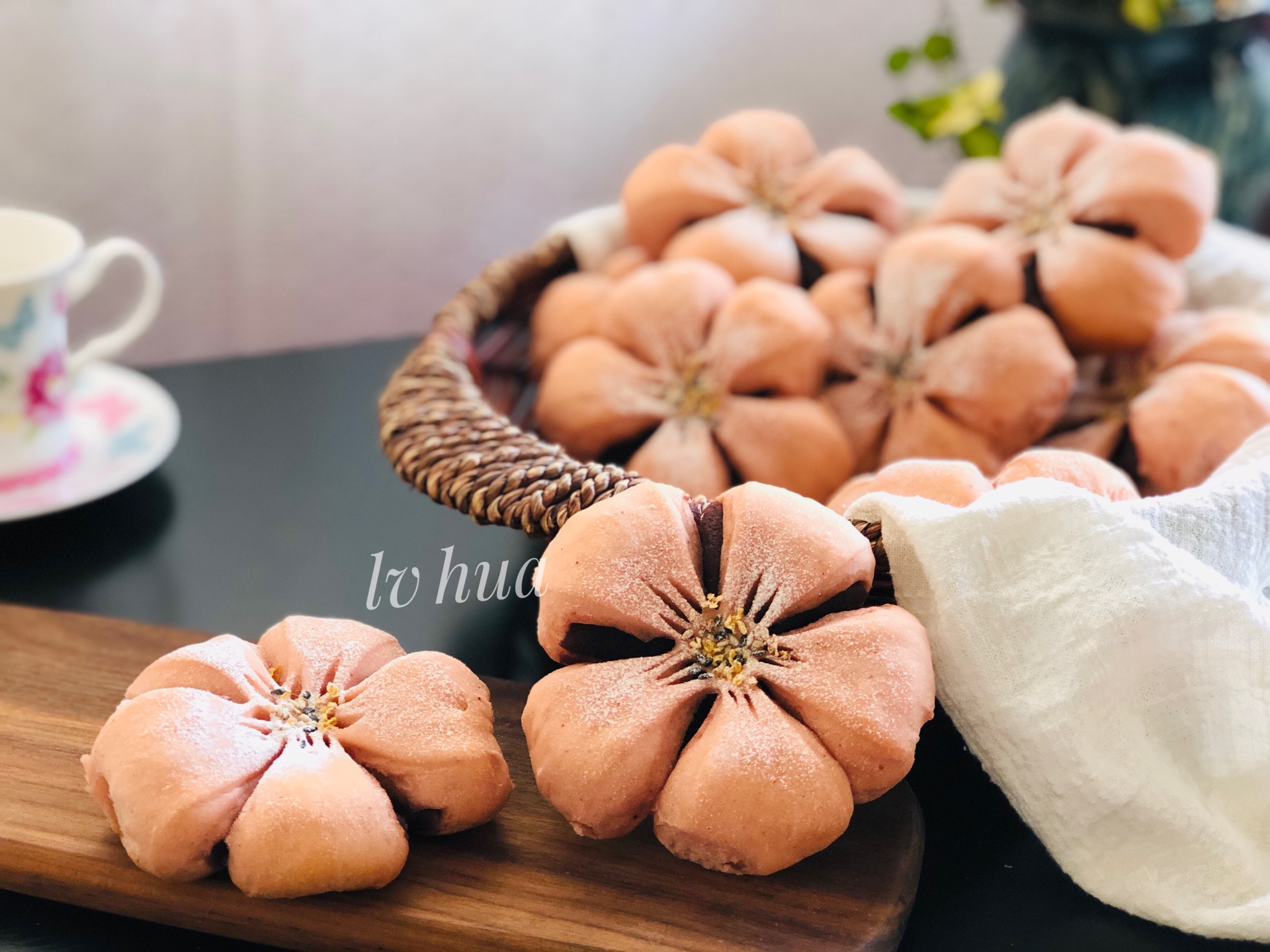 Cherry bean paste bun vegetarian