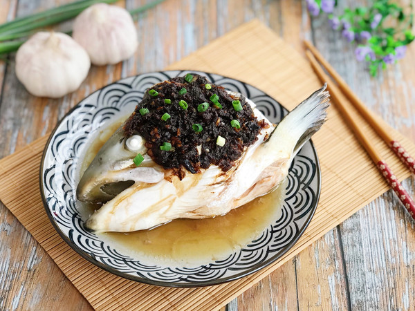 下饭菜 宴客菜 三豉蒸三文鱼头