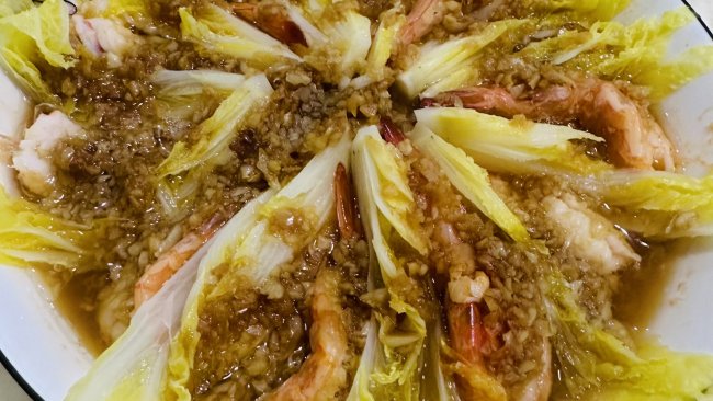 蒜蓉白菜虾的做法