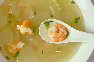 10分钟做祛湿刮油汤！！巨鲜美冬瓜鲜虾汤！！