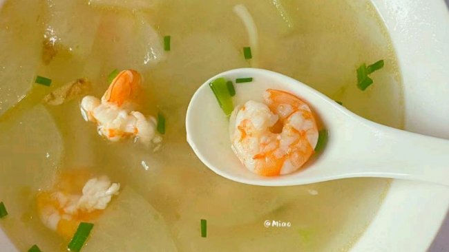 10分钟做祛湿刮油汤！！巨鲜美冬瓜鲜虾汤！！的做法