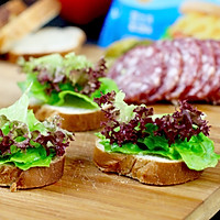 芝士萨拉米开放三明治#百吉福食尚达人#的做法图解9