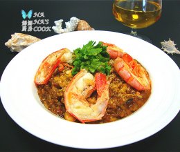 意式海鲜烩饭配红虾的做法