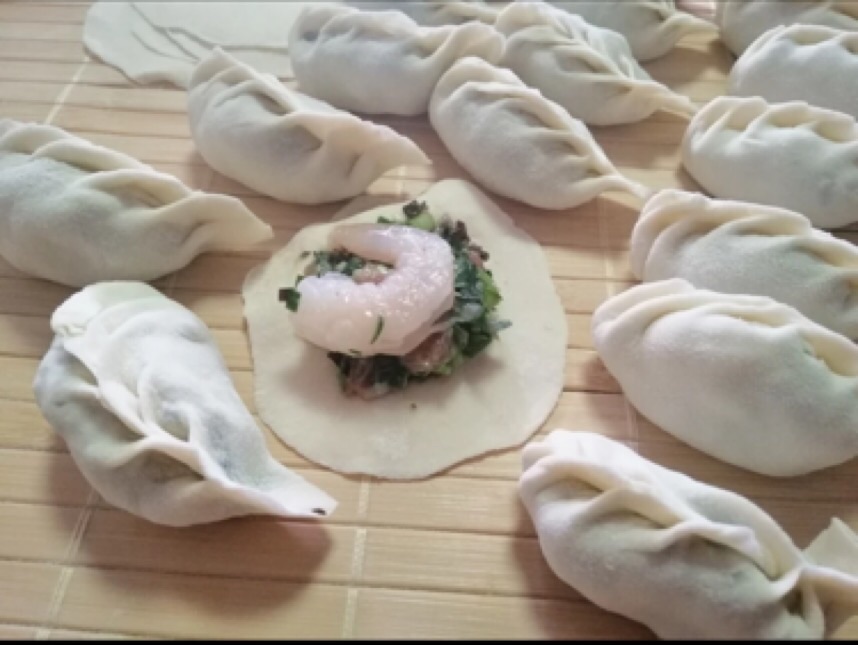 Dumplings with pork, leek and shrimp