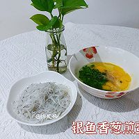 #未来航天员-健康吃蛋#银鱼香葱煎蛋的做法图解2