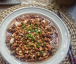 #花10分钟，做一道菜！#香菇肉末蒸豆腐的做法