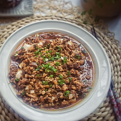 香菇肉末蒸豆腐