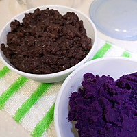 红豆紫薯糯米糕的做法图解1