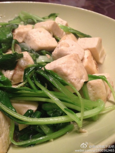 Stewed tofu with chicken and vegetable