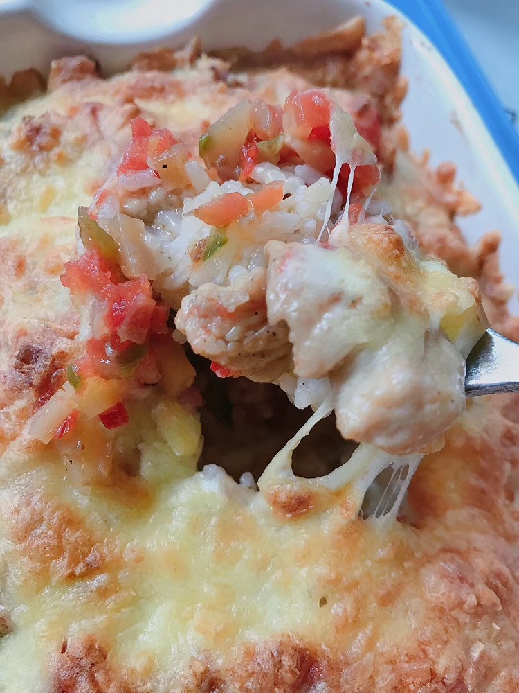 鸡胸肉焗饭，专治不吃素菜的熊孩子的做法