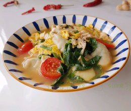 酸香菠菜饺蛋汤的做法