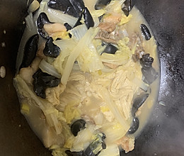 白菜木耳炖腐竹的做法
