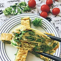 #换着花样吃早餐#孩子们抢着吃的榆钱厚蛋烧的做法图解9