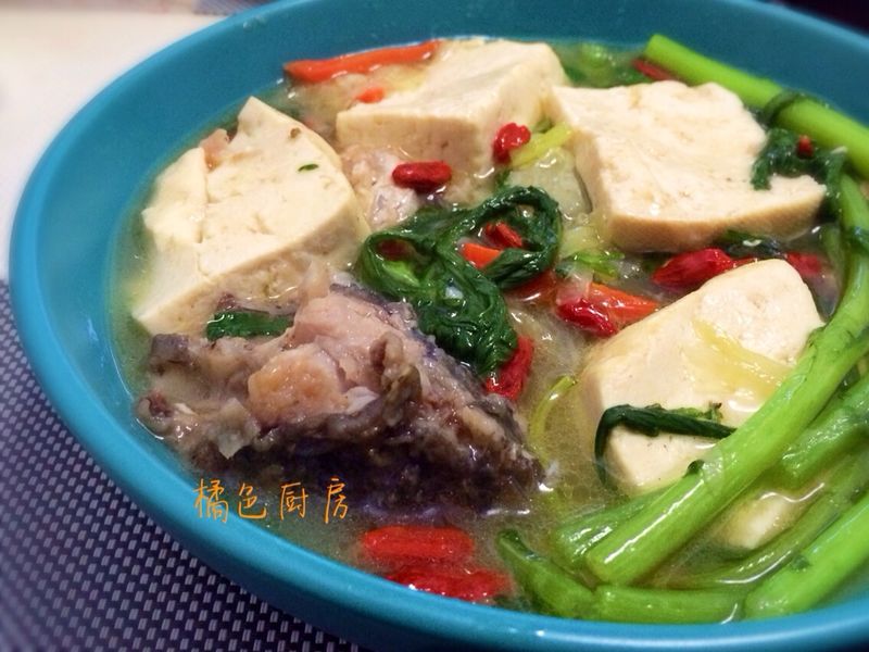 Stewed tofu with carp