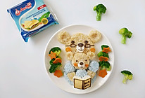 小熊饭团-熊爸爸陪熊宝宝一起看书#安佳儿童创意料理#的做法