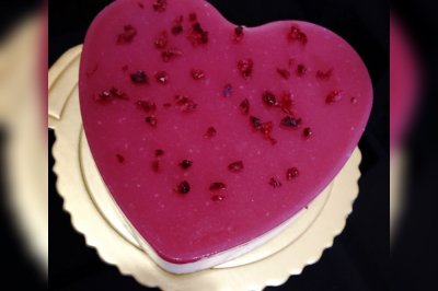 蔓越莓爱心免烤芝士蛋糕