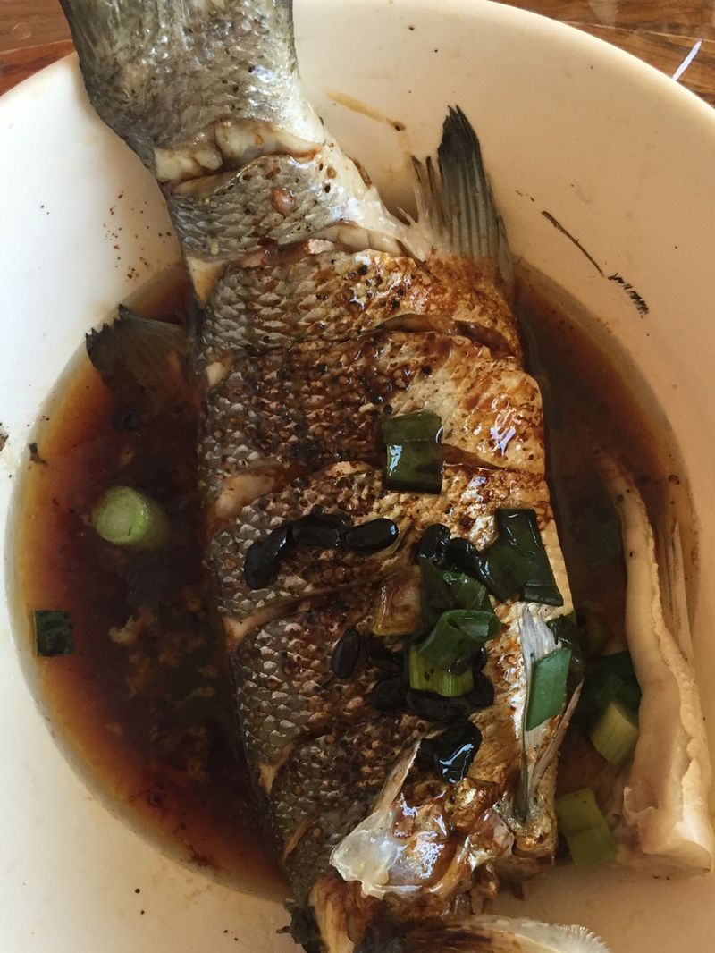 Steamed perch