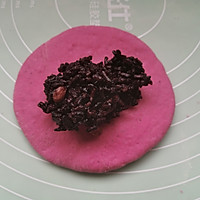 火龙果紫米软欧包的做法图解8