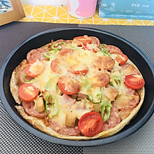圣女果鸡肉火腿手抓饼披萨