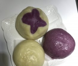 紫薯玫瑰豆沙馒头的做法