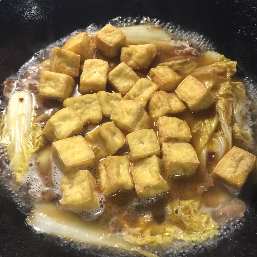 娃娃菜豆腐砂锅煲的做法图解4