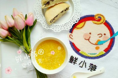 奶香蜜豆饼+南瓜小米粥
