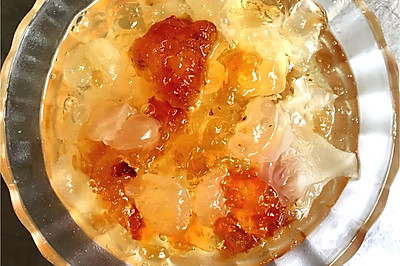 桃胶皂角水果羹