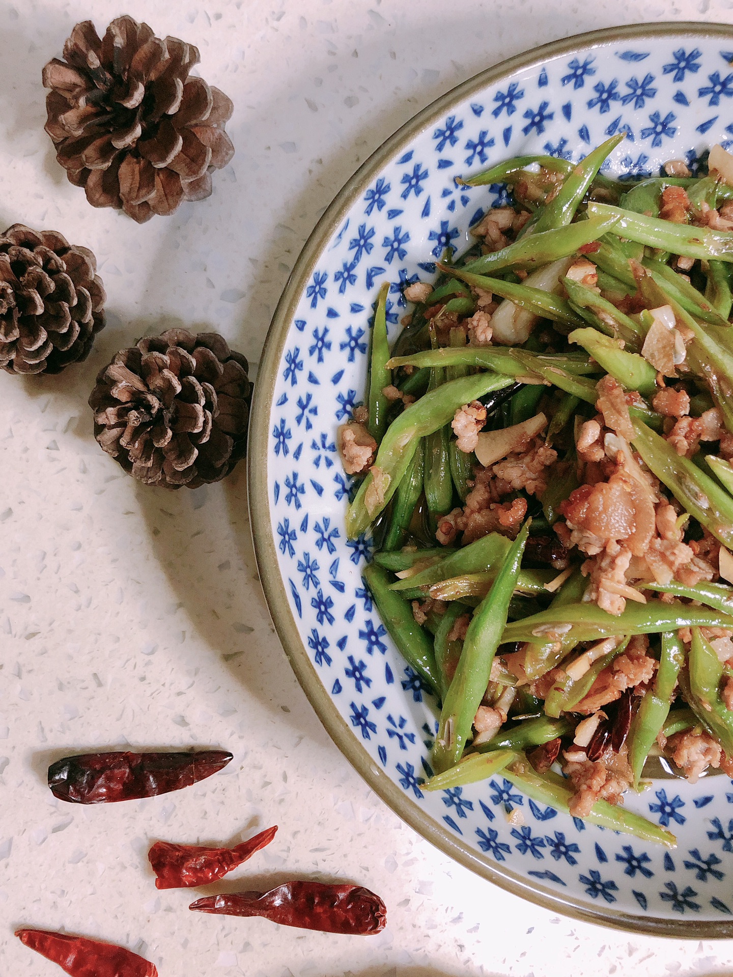 Stir fried pork with green beans