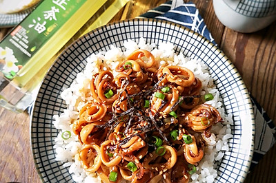 在家就可以做的日式鲜鱿丼，真没想象的那么难，还超解馋！