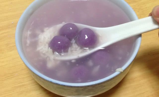 酒酿紫薯圆子