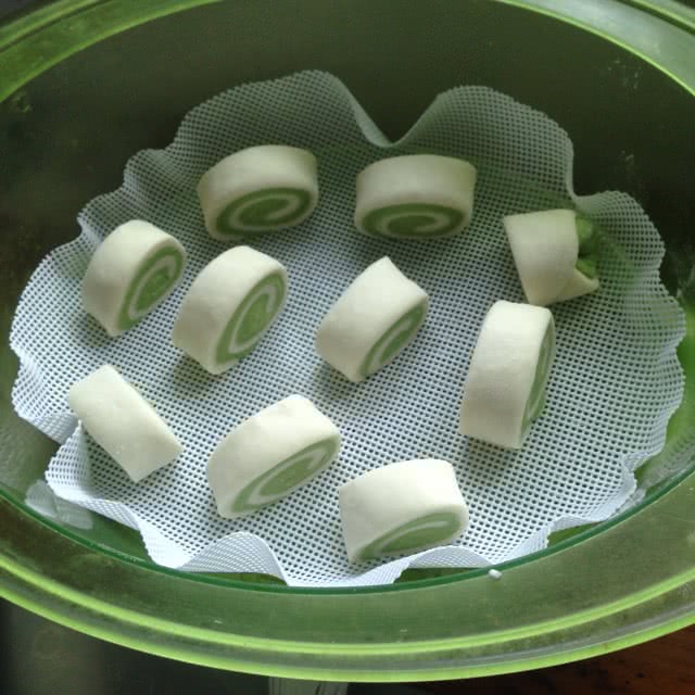 易小培代言人之抹茶粉 ～紫薯粉双色馒头的做法图解8