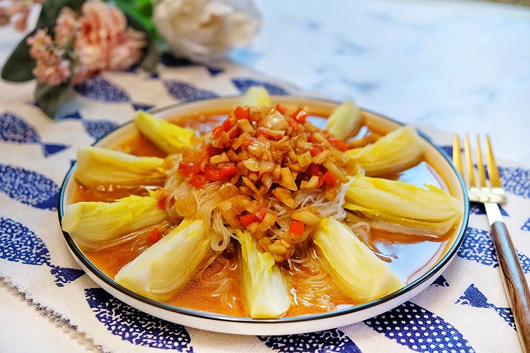 五分钟上手粉丝蒸娃娃菜的做法