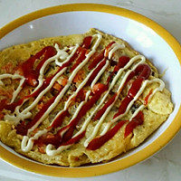 鸡蛋比萨饼（简单又美味的小食）的做法图解5