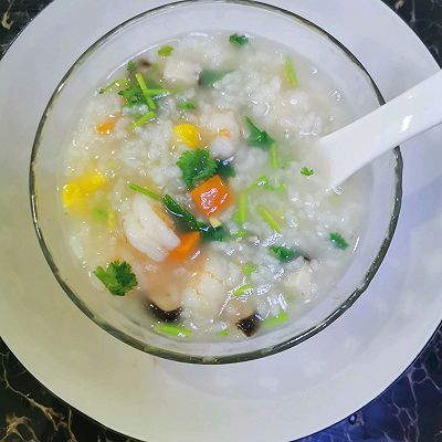 虾仁蔬菜粥