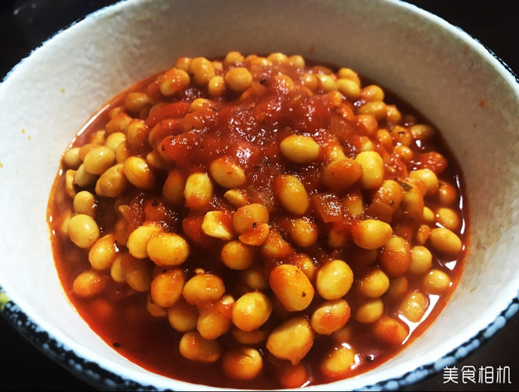 番茄焖黄豆的做法
