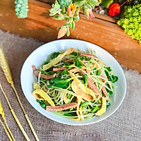 火腿鸡蛋炒黑豆苗的做法图解9