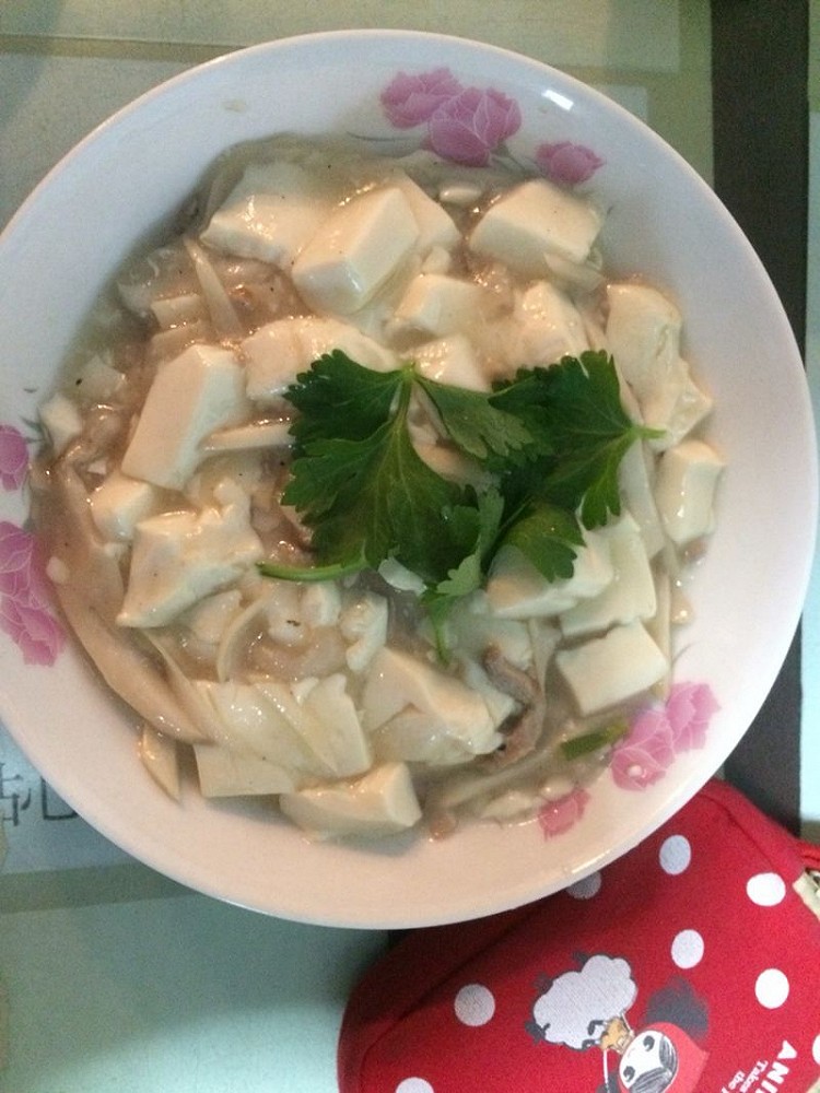 营养“菌”衡：杏鲍菇肉丝豆腐羹的做法