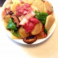 培根土豆香菇片【自创】的做法图解2