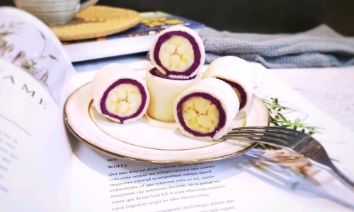 紫薯香蕉土司卷的做法