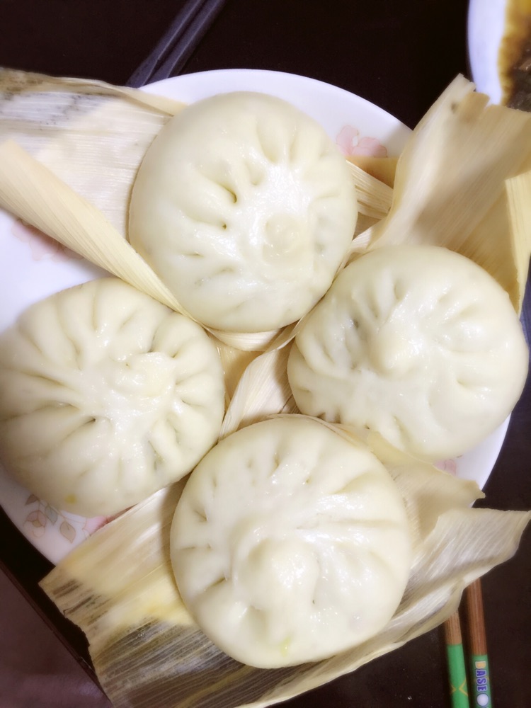 酸豆角肉末包子的做法图解4