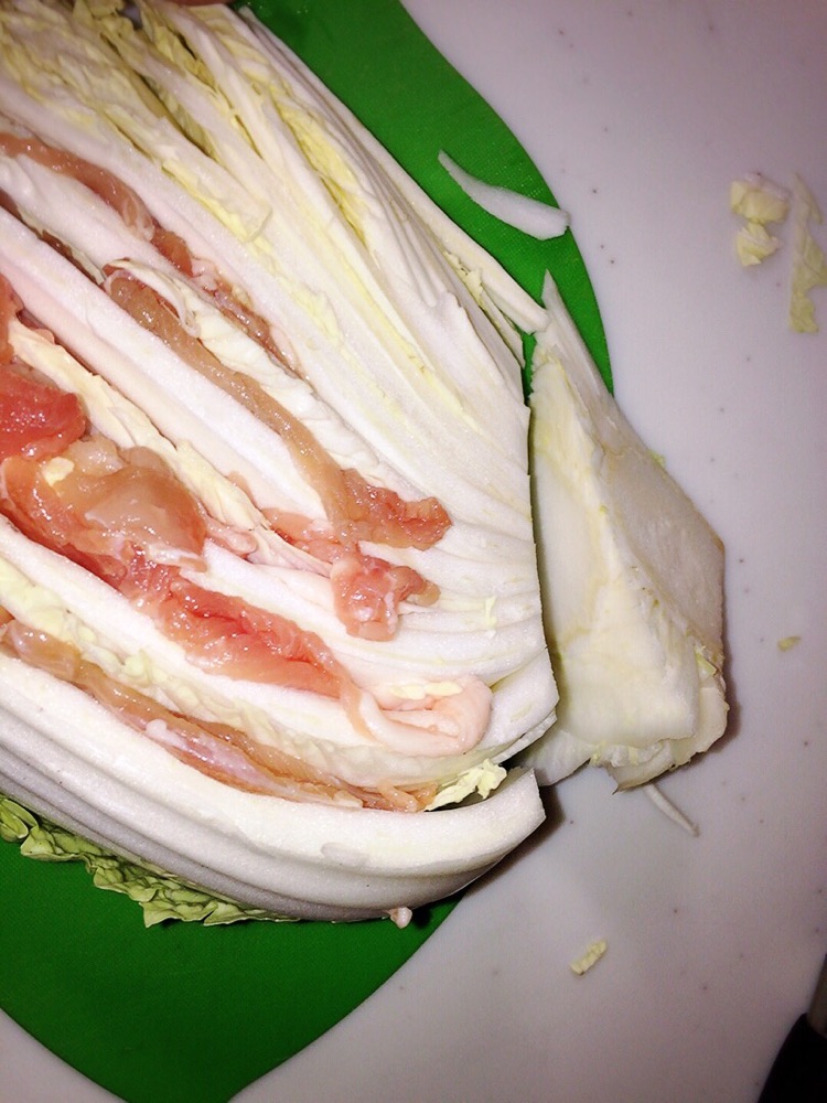 猪肉白菜千层锅的做法图解4