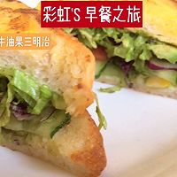 【彩虹'S 早餐之旅】鸡蛋牛油果三明治的做法图解7