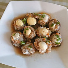 香菇蒸肉末鹌鹑蛋