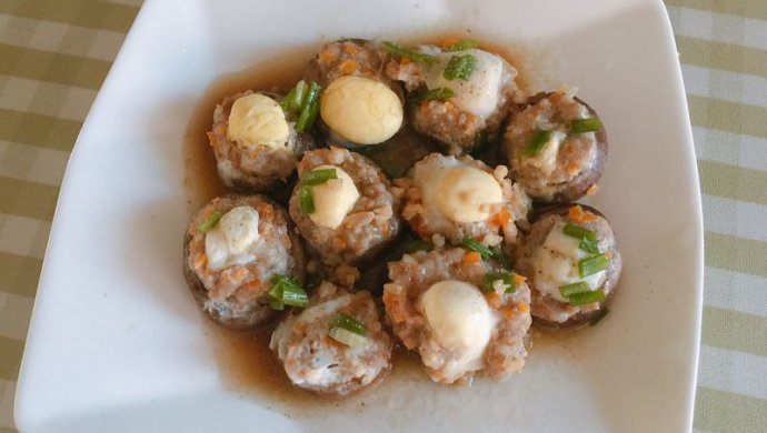 香菇蒸肉末鹌鹑蛋