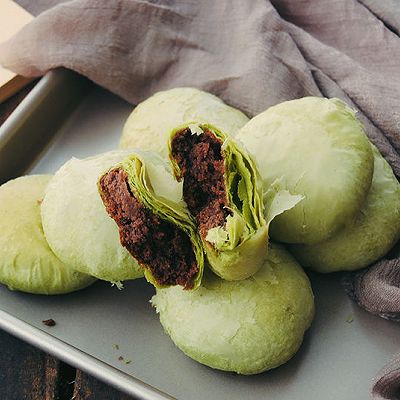 抹茶红豆酥饼 