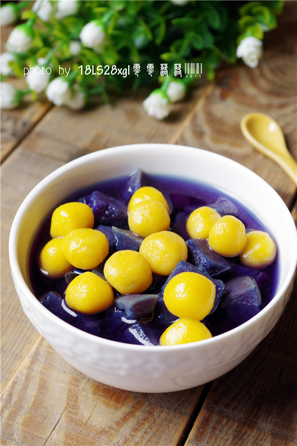 膳食纤维：紫薯金瓜圆的做法