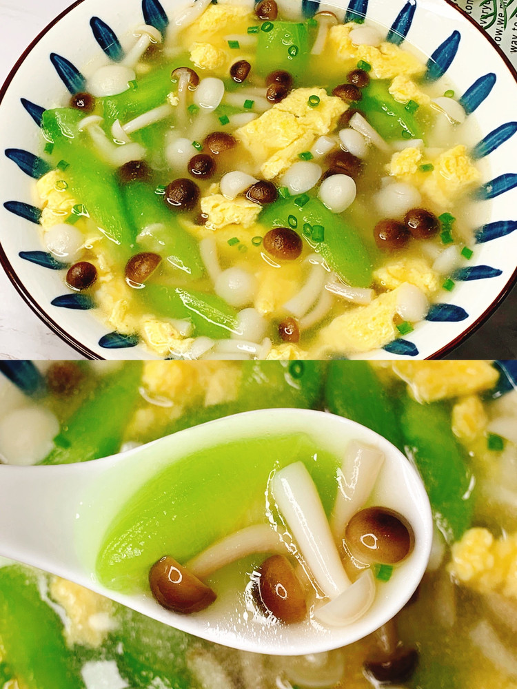 汤鲜味美！巨好喝的丝瓜菌菇汤！的做法